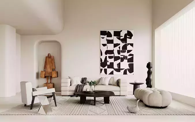  living room Corona Renderer 3D model