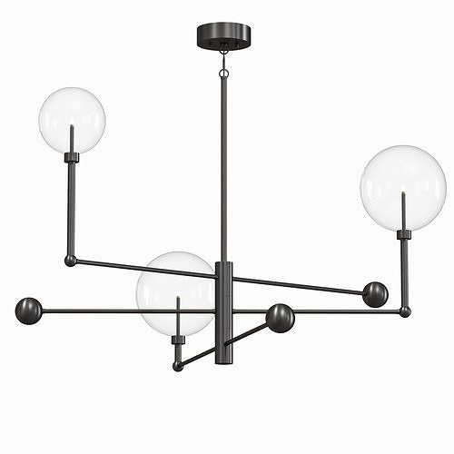 3-Light Chandelier in Oil Rubbed Bronze 3D model