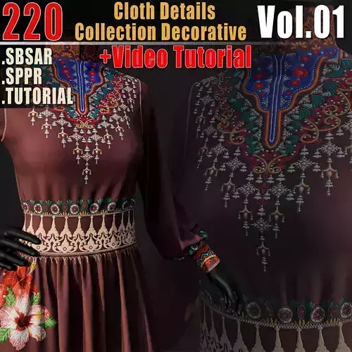220 Cloth Details Decorative  Sbsar  Sppr  Video Tutorial Vol01