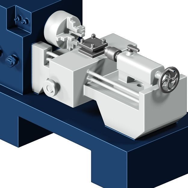 Educational Lathe Machine Toy 3D model_1