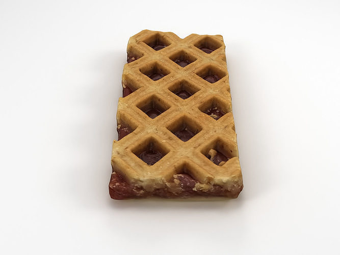 Short Bread Wafer Biscuit 3D model 3