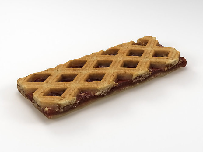 Short Bread Wafer Biscuit 3D model 5