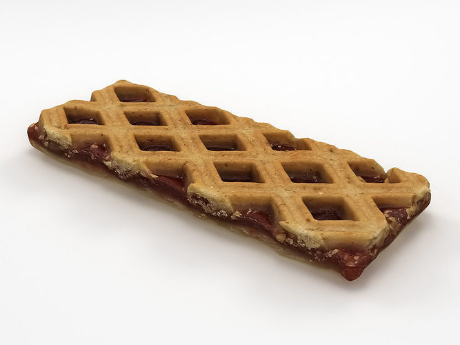 Short Bread Wafer Biscuit 3D model 4