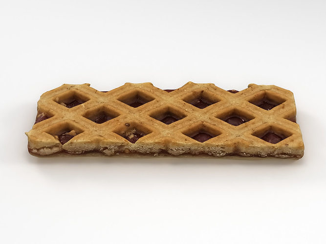 Short Bread Wafer Biscuit 3D model 2