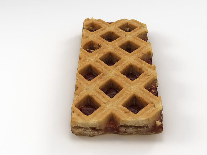 Short Bread Wafer Biscuit 3D model 6