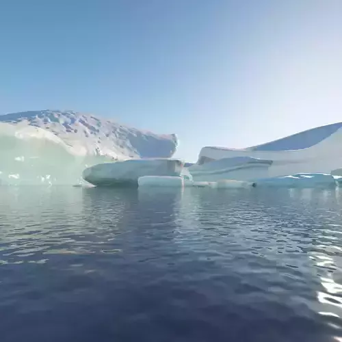Icescape icebergs floating in water 3D model