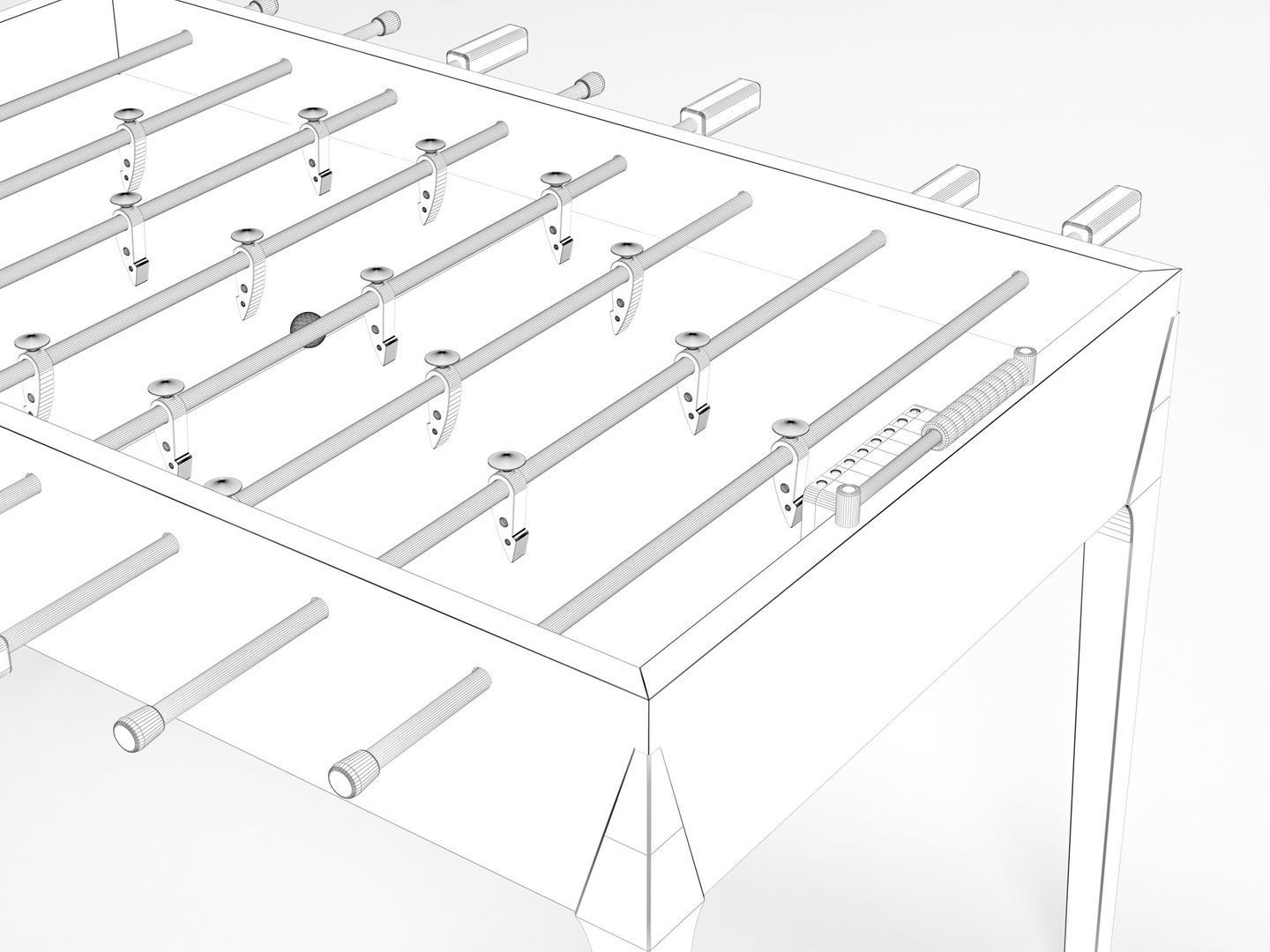 Foosball Table Football 3D model_12