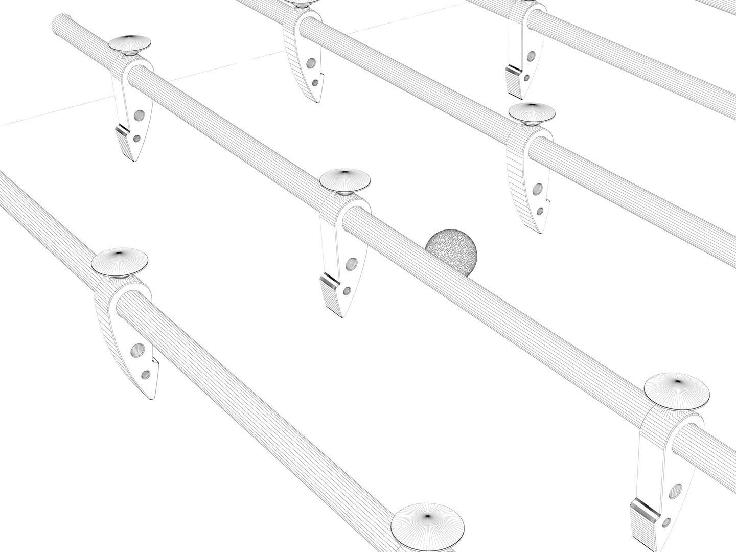 Foosball Table Football 3D model_13