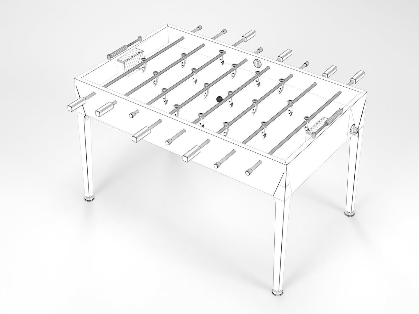 Foosball Table Football 3D model_9