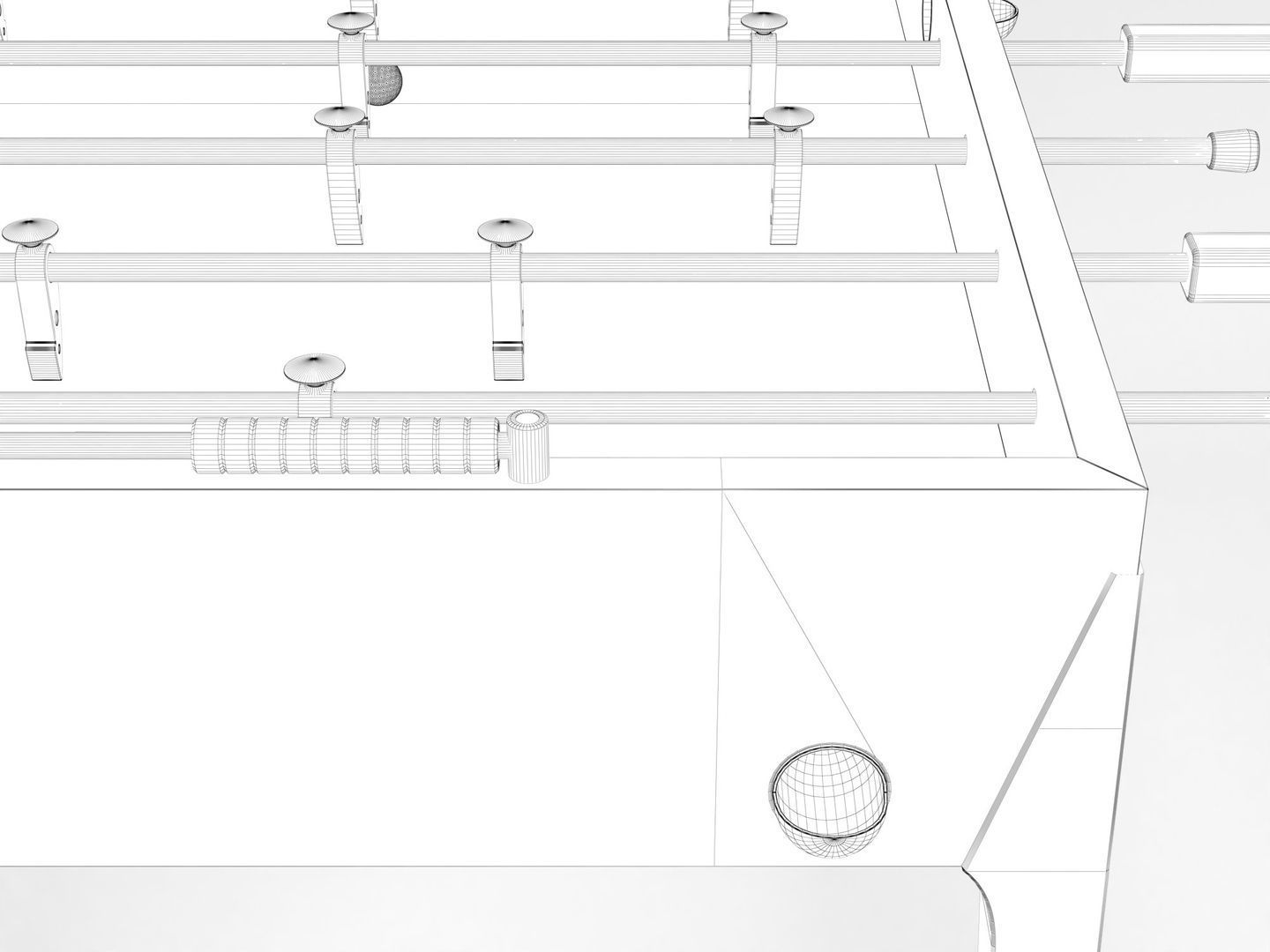 Foosball Table Football 3D model_14