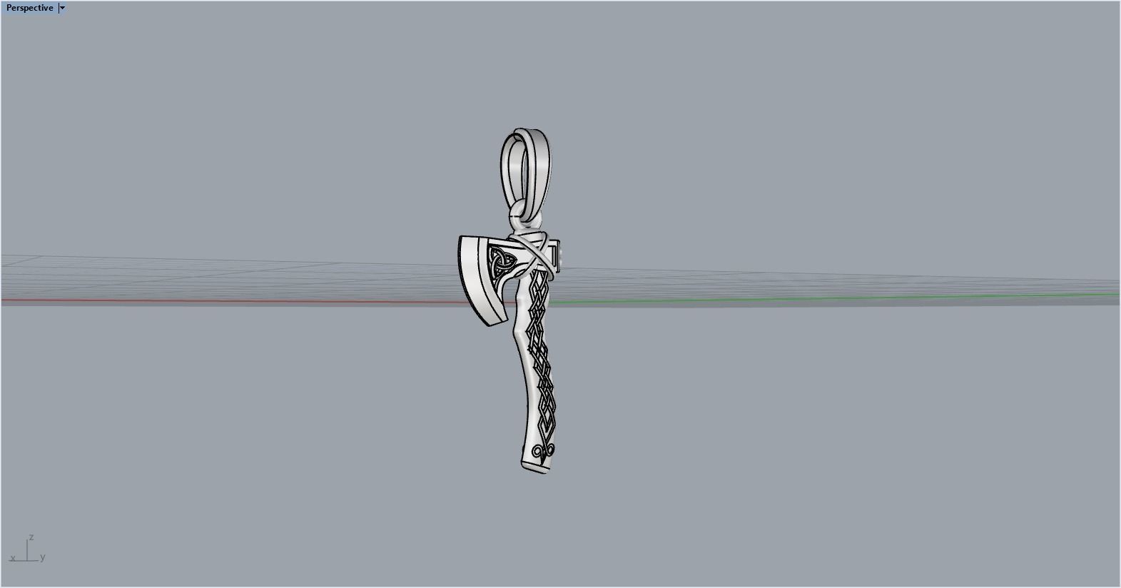 Axe pendant model 278 3D print model_10