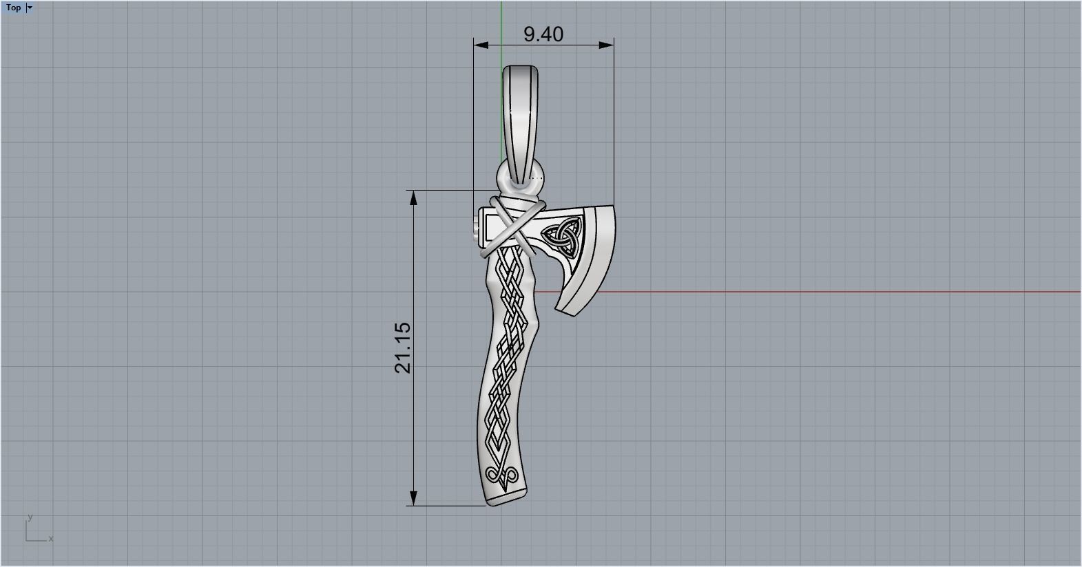 Axe pendant model 278 3D print model_6