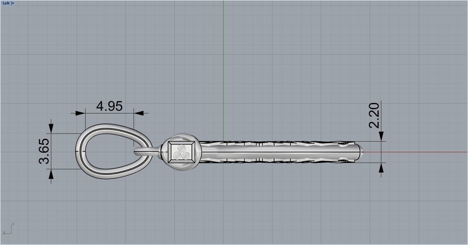 Axe pendant model 278 3D print model_8