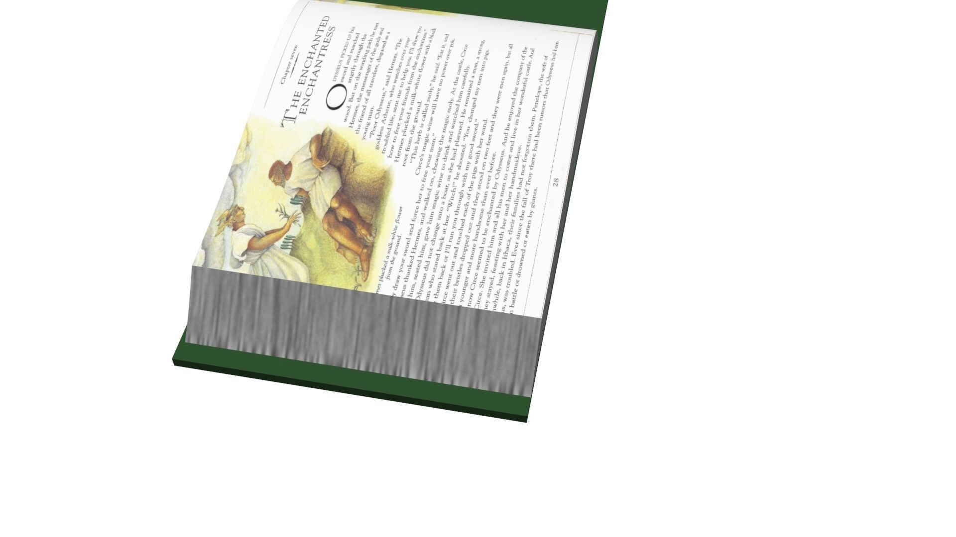 Green Rigged and Animated Book 3D model_7