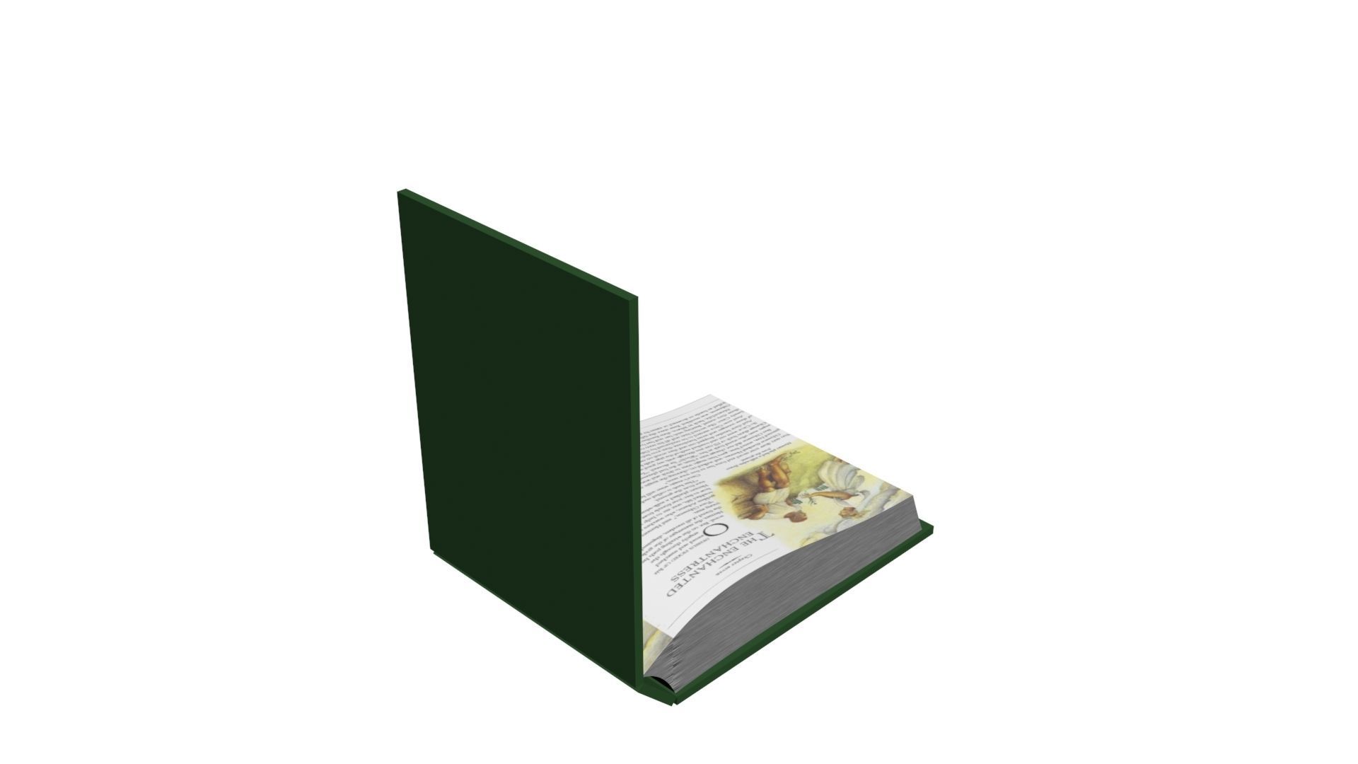 Green Rigged and Animated Book 3D model_8