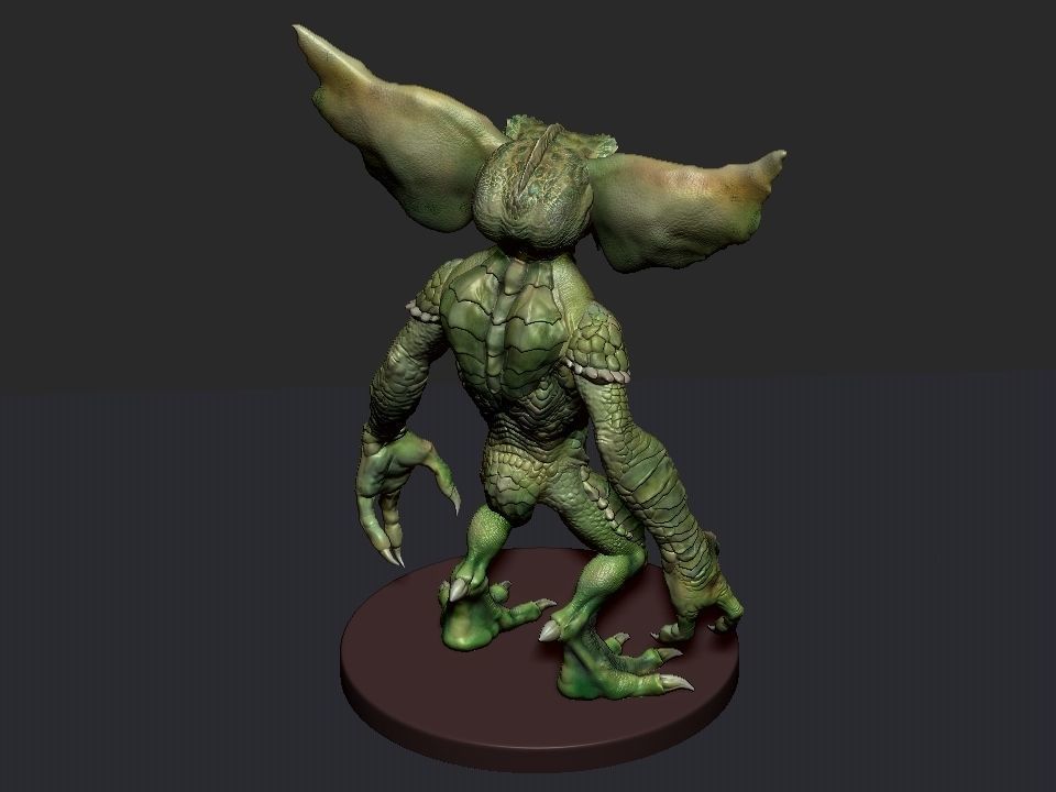 Gremlin demon statue 3D print model_61