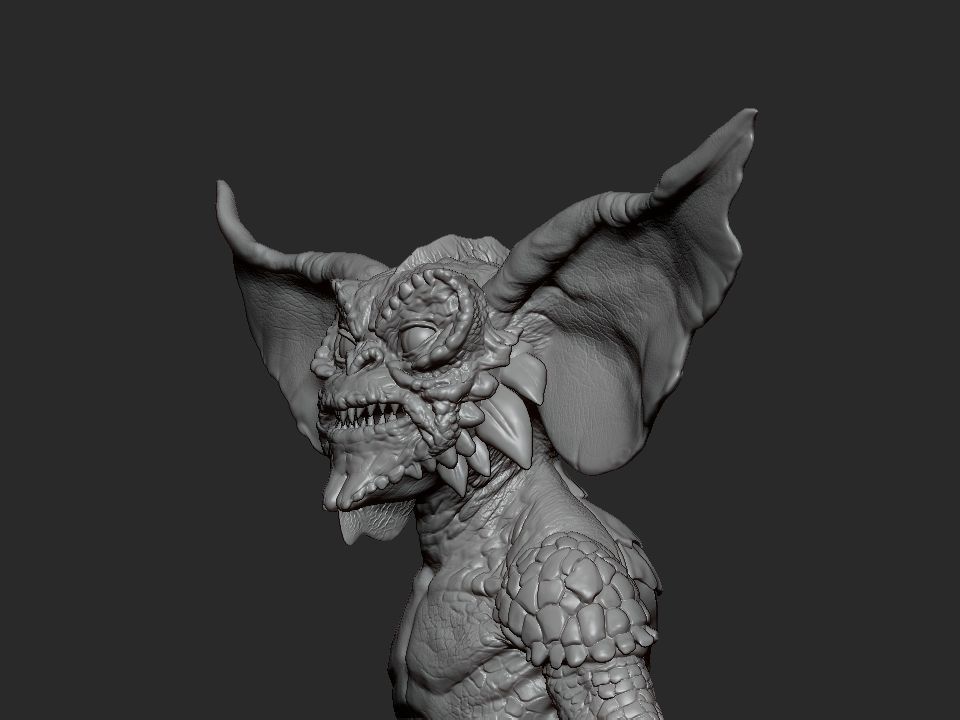 Gremlin demon statue 3D print model_22