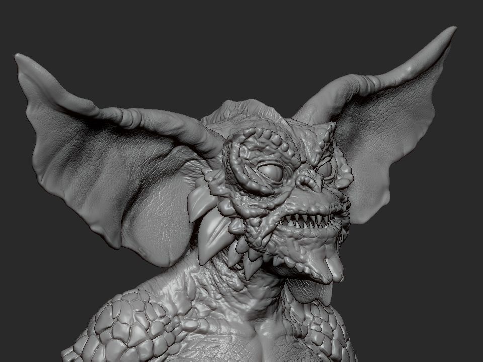 Gremlin demon statue 3D print model_34
