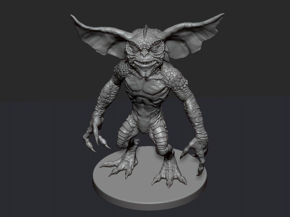 Gremlin demon statue 3D print model_52