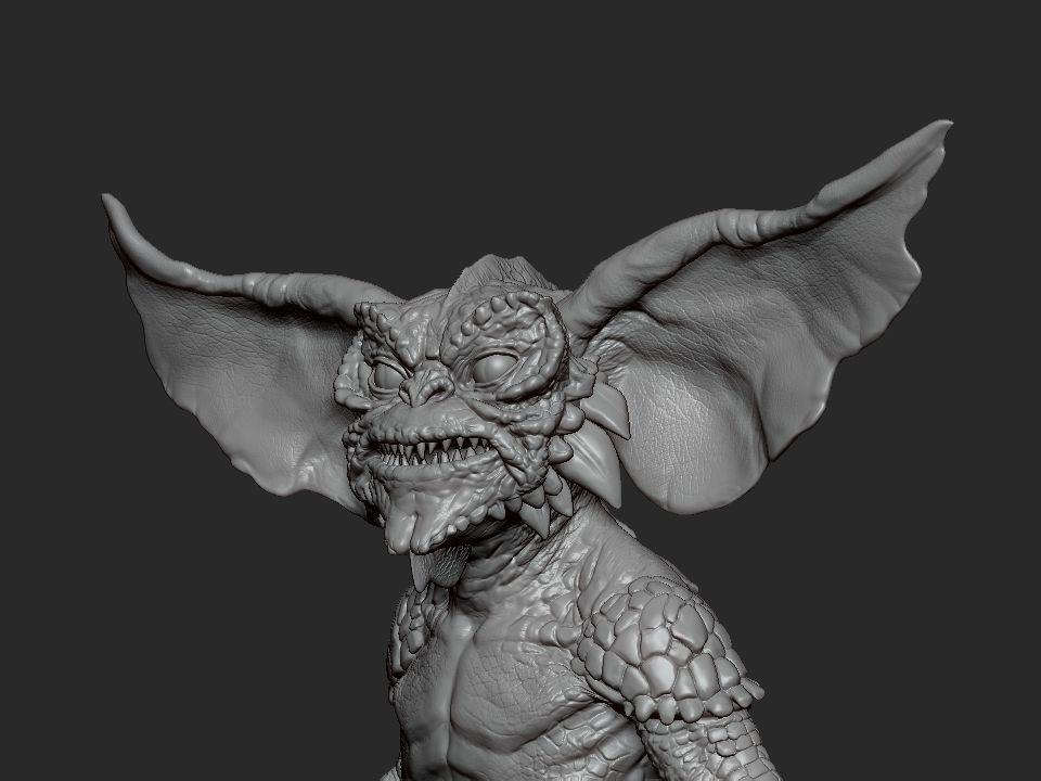 Gremlin demon statue 3D print model_20