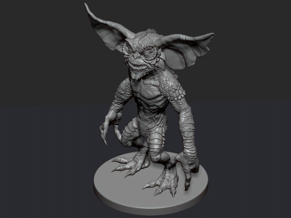 Gremlin demon statue 3D print model_54