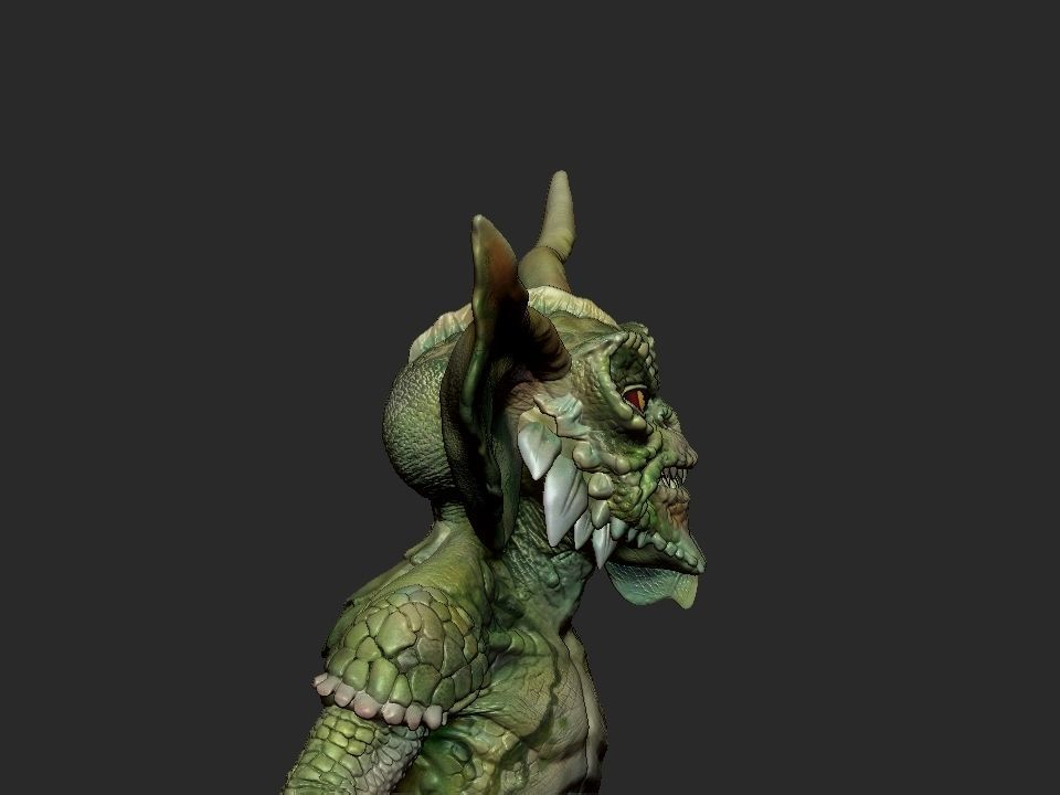 Gremlin demon statue 3D print model_31