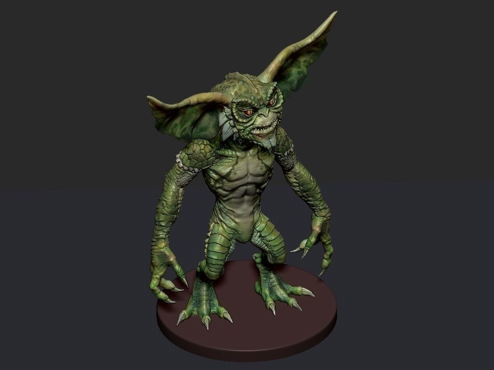 Gremlin demon statue 3D print model_65