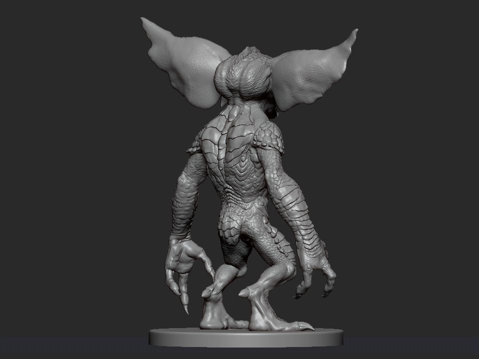 Gremlin demon statue 3D print model_12