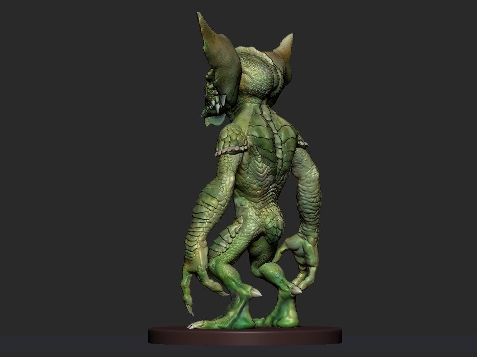 Gremlin demon statue 3D print model_7