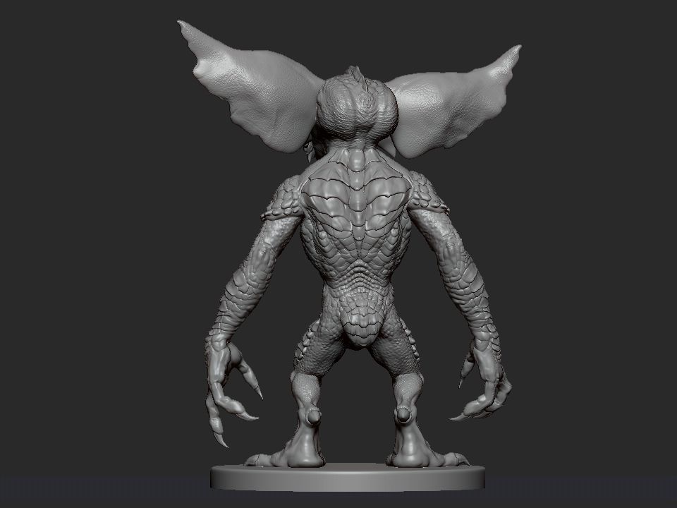 Gremlin demon statue 3D print model_10