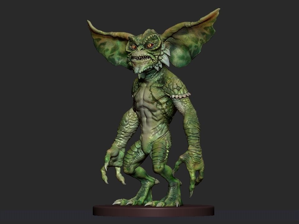 Gremlin demon statue 3D print model_3