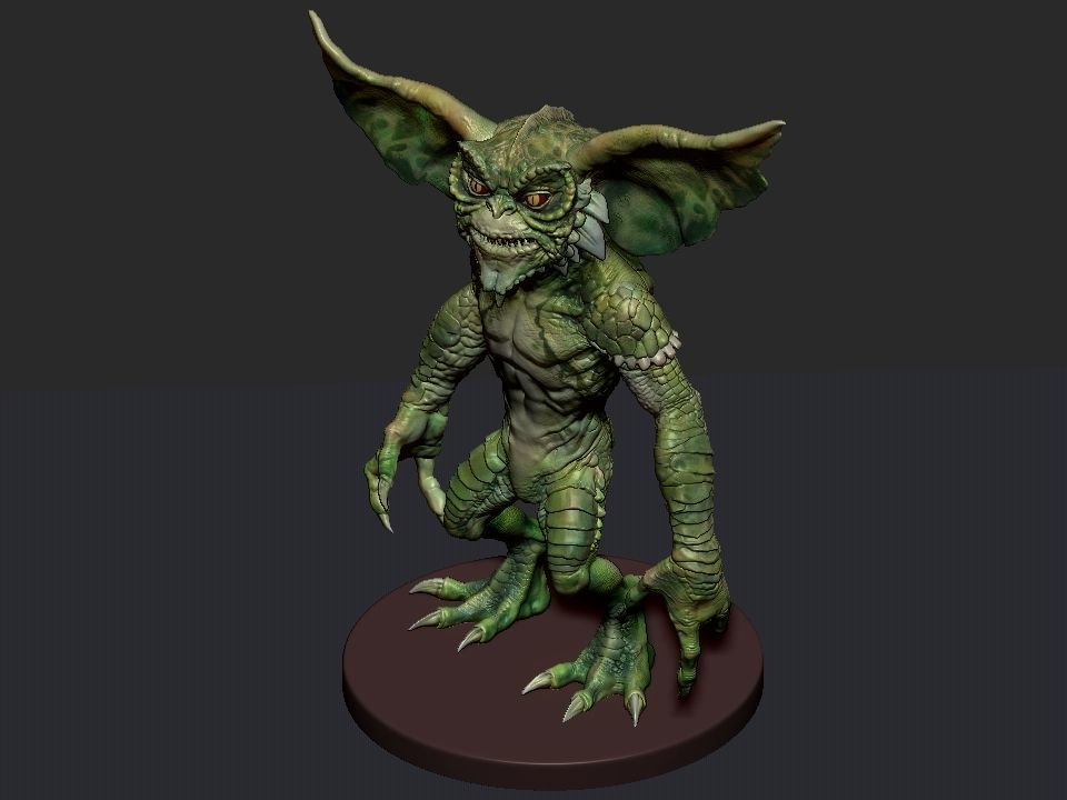 Gremlin demon statue 3D print model_53