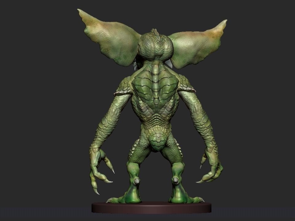 Gremlin demon statue 3D print model_9