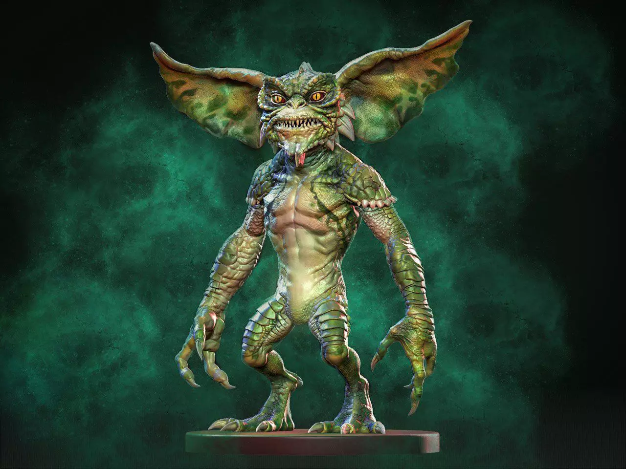 Gremlin demon statue 3D print model_0