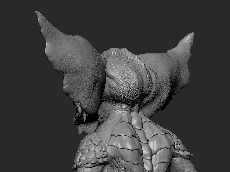Gremlin demon statue 3D print model_26