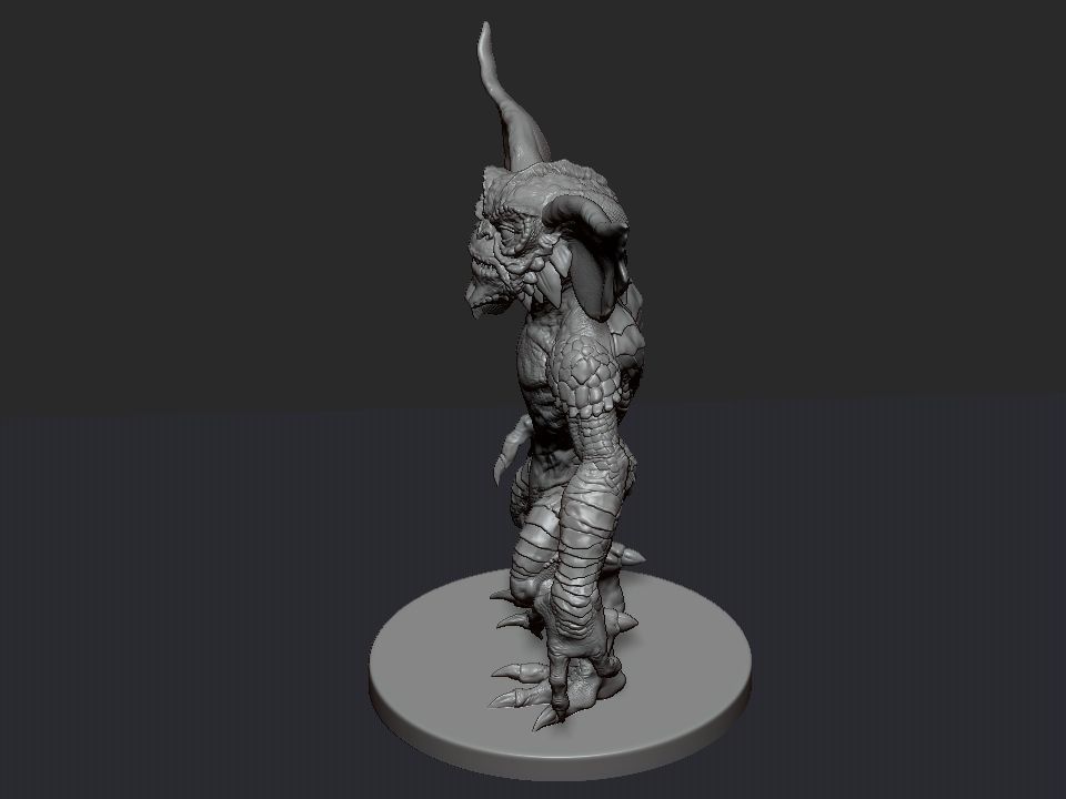 Gremlin demon statue 3D print model_56
