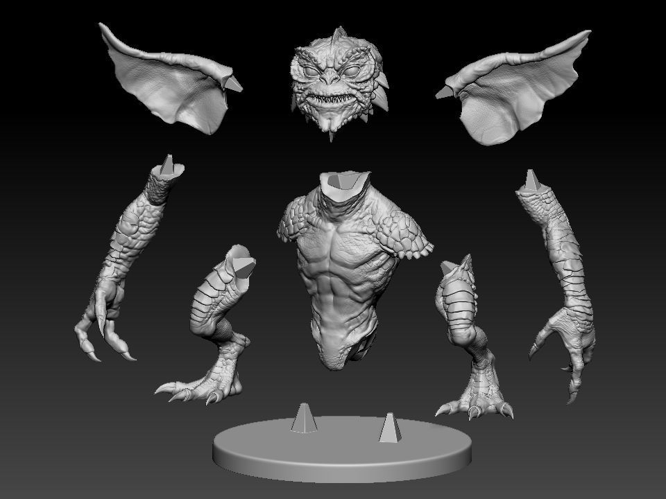 Gremlin demon statue 3D print model_67