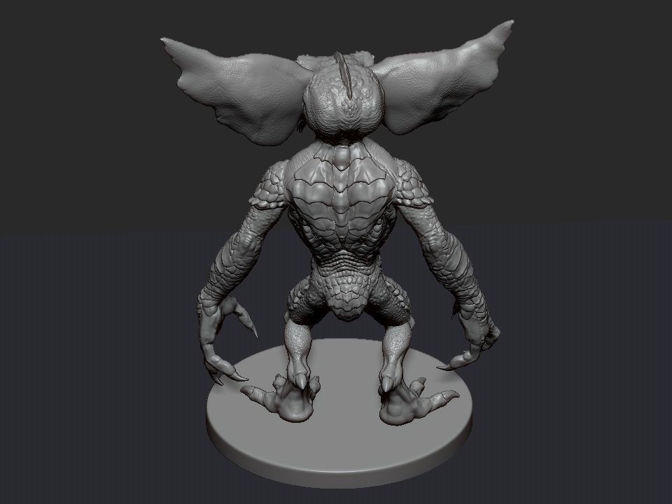Gremlin demon statue 3D print model_60