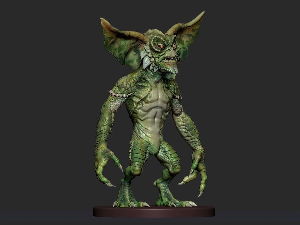 Gremlin demon statue 3D print model_15