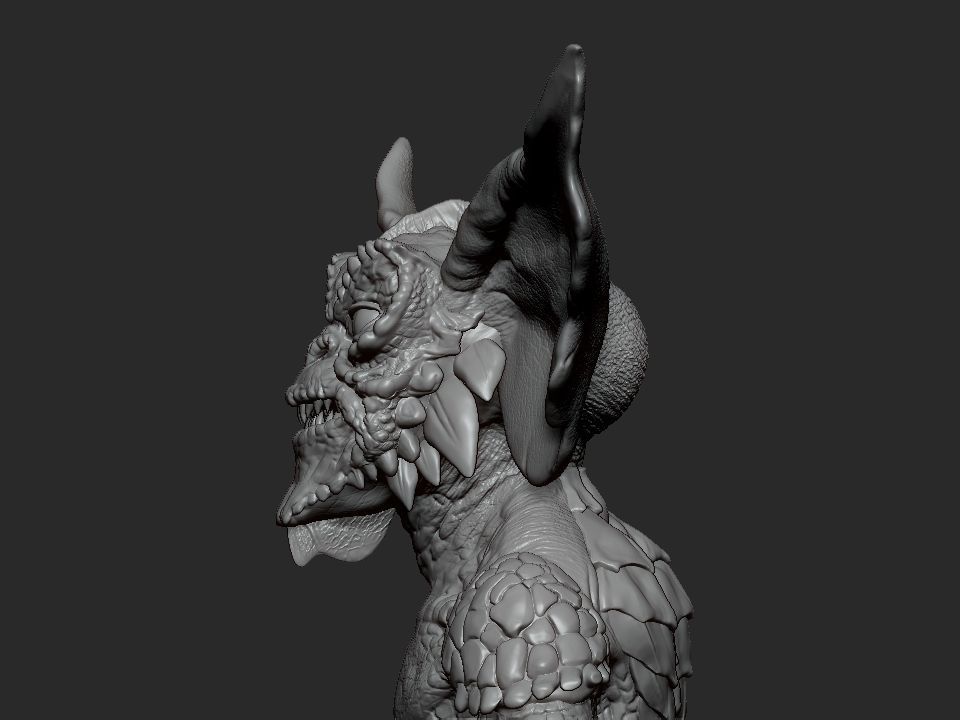 Gremlin demon statue 3D print model_24