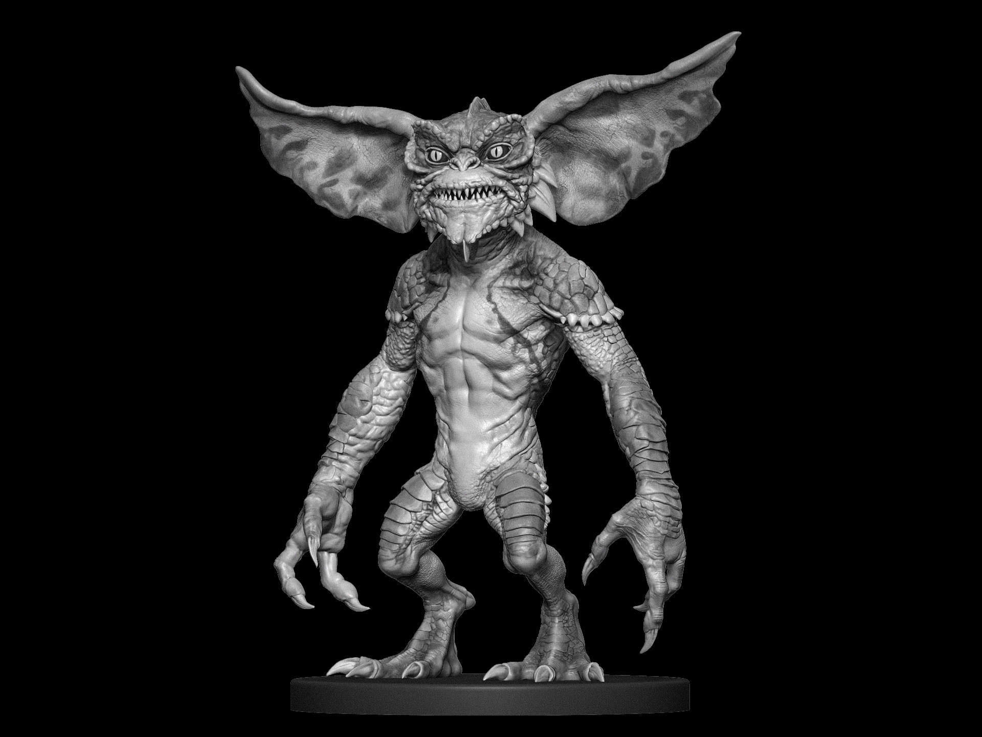 Gremlin demon statue 3D print model_1
