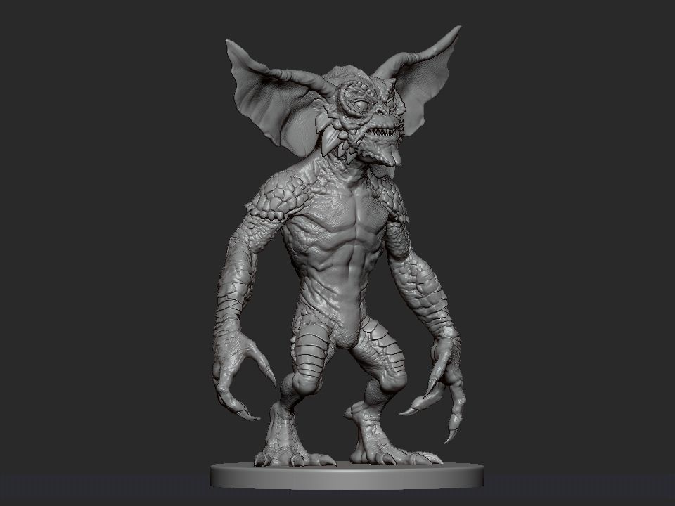 Gremlin demon statue 3D print model_16