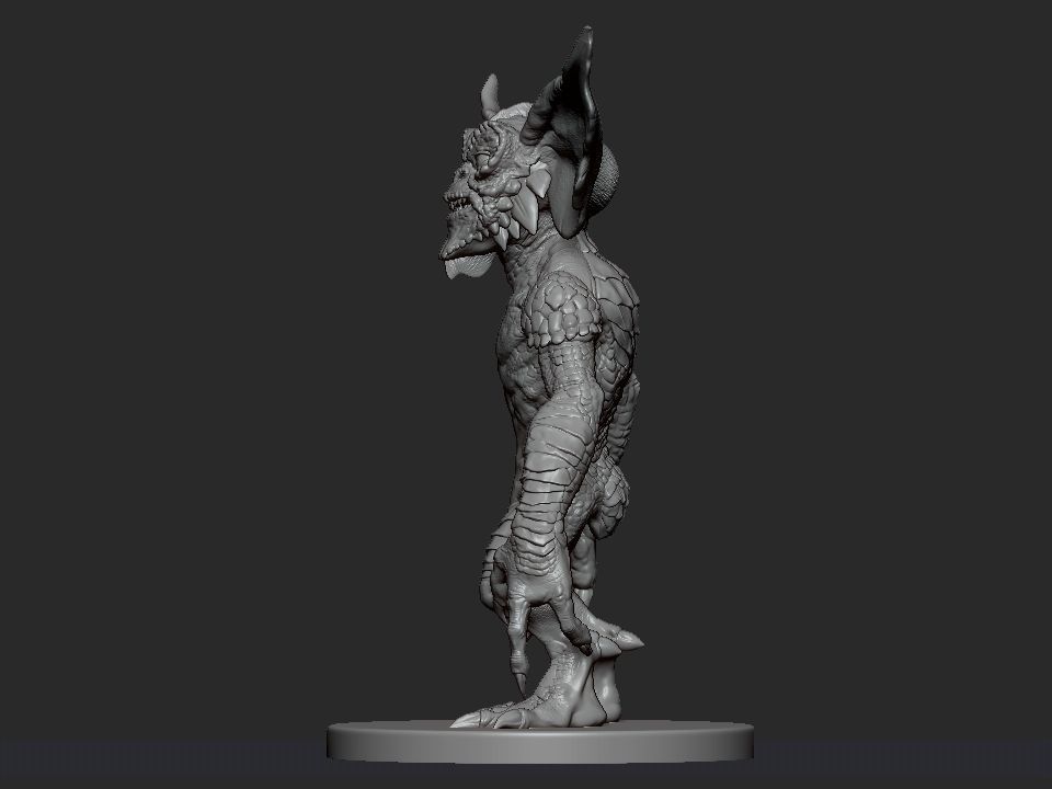 Gremlin demon statue 3D print model_6