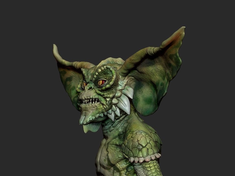 Gremlin demon statue 3D print model_21