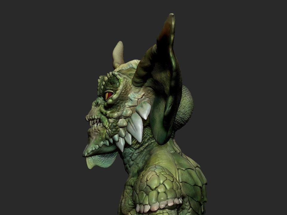 Gremlin demon statue 3D print model_23