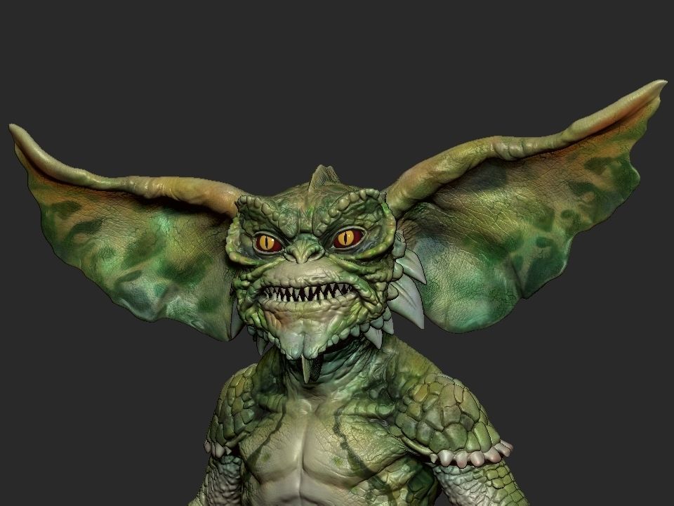 Gremlin demon statue 3D print model_17