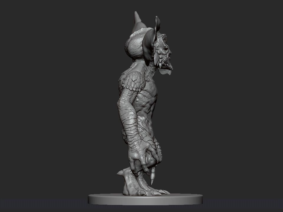 Gremlin demon statue 3D print model_14