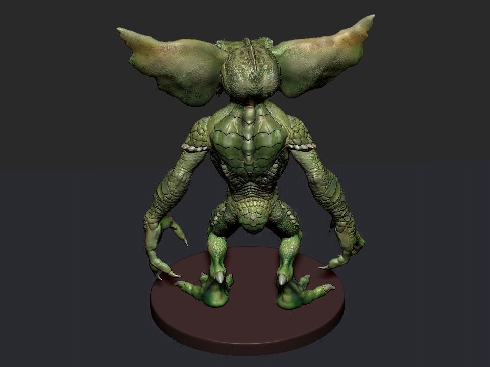 Gremlin demon statue 3D print model_59