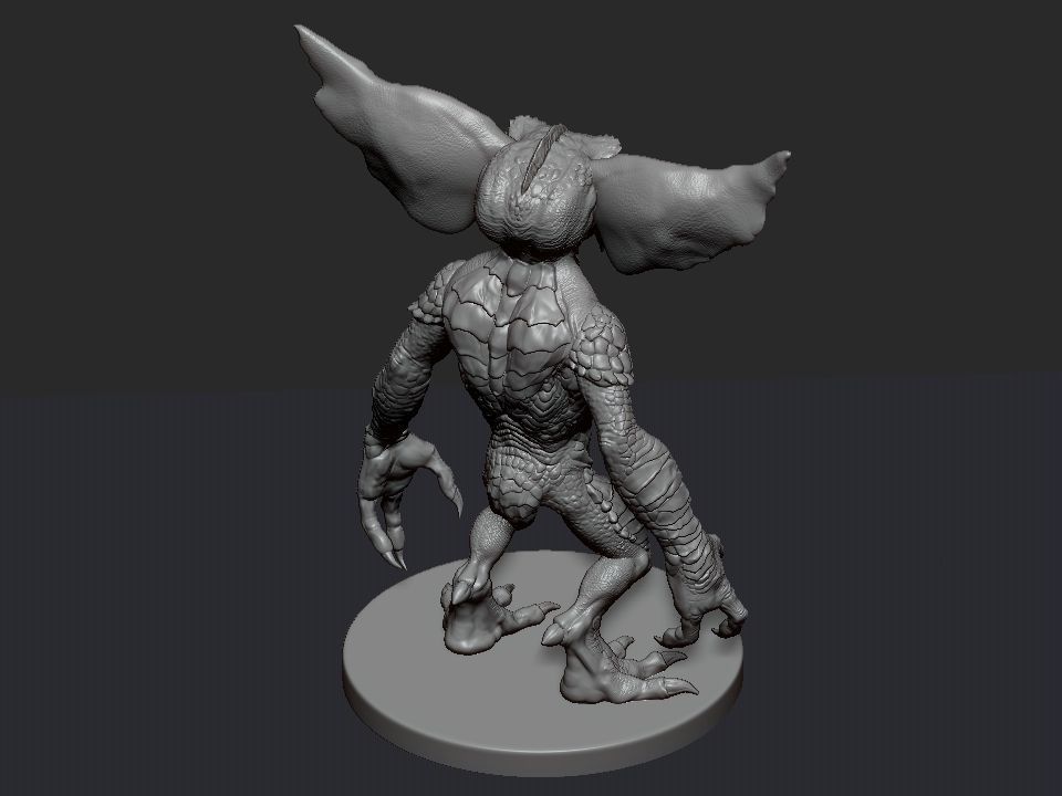 Gremlin demon statue 3D print model_62