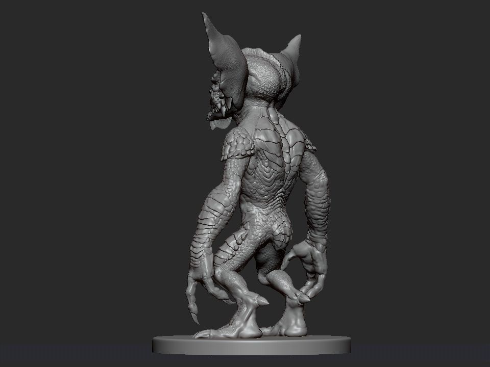 Gremlin demon statue 3D print model_8